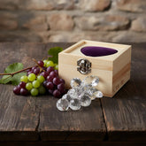 Crystal Grapes Cluster In Wooden Gift Box Figurine