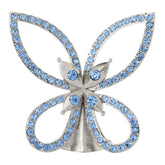 Silver Papillon Figurine - Lt Sapphire