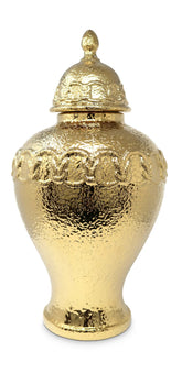 Gold Ginger Jar with Gold Chain Detail - Medium