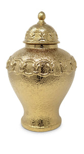 Gold Ginger Jar with Gold Chain Detail - Small