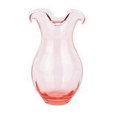 Hibiscus Glass Pink Vertical Fluted Medium Vase