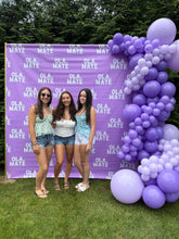 Custom Lavender Step & Repeat Backdrop