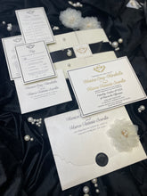 Velvet Trifold Pocket Invitation w/ Acrylic Monogram