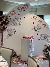 Custom Printed Backdrop with Coordinating Pedestal Display