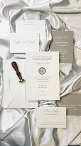 Minimal 3-Ply Invitation w/ Letterpress Printing