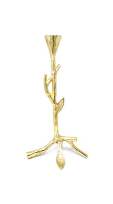 Gold Taper Candle Holder with Branch Design