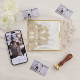 Gorgeous Lace Glitter Paper Laser Cut Invitation with NFC Tag