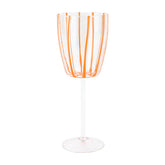 Nuovo Stripe Orange Wine Glass