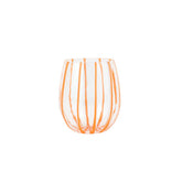Nuovo Stripe Orange Stemless Wine Glass
