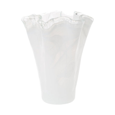 Onda Glass White Medium Vase