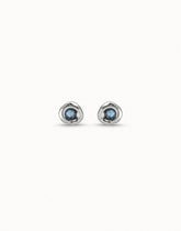 Earrings With Faceted Blue Crystal