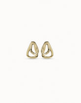 Earrings With 2 Overlapping Links - Gold