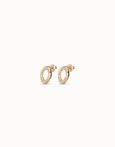 Earring With Small Oval Link Shape - Gold