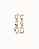 Earring With 3 Links Of Two Different Sizes - Gold
