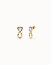 Drop Earrings With Multicolor Crystals - Gold