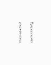 Drop Earrings With Bead Shaped Links - Silver