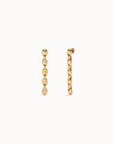 Drop Earrings With Bead Shaped Links - Gold