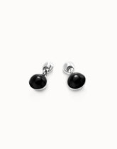 Drop Earrings With Two Murano Glass Beads - Silver