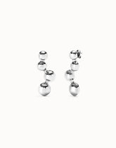 Drop Earrings With Beads - Silver