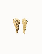 Earrings Pleated In Gold 18K In The Shape Of Wings