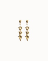 18K Gold Plated Heart Shaped Long Earrings