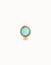 Single Stud Earring With Blue Crystal - Gold