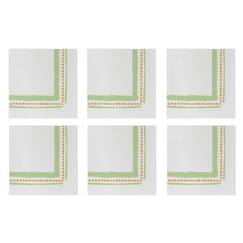Papersoft Napkins Campagna Green Cocktail Napkins (pack Of 20) - Set Of 6