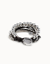 Leather Beaded Bracelet With Charms