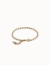 Oval Link Chain Charm Bracelet - Gold