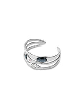 Bangle Bracelet With Crystals - Silver