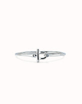 Bangle Bracelet With White Topaz - Silver