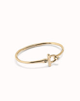 Bangle Bracelet With White Topaz - Gold