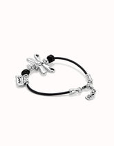 Leather Bracelet With Metal Dragonfly