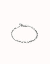 Mid-Sized Link Charm Chain Bracelet - Silver