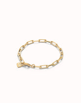 Rectangular Link Chain Bracelet - Gold