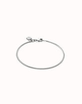 Flat Snake Chain Bracelet - Silver
