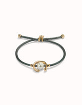 Grey Thread Bracelet With 18K Gold Plated Shell Pearl