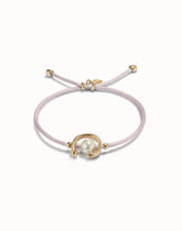 Lilac Thread Bracelet With 18K Gold Plated Shell Pearl