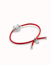 Red Thread Bracelet With Pearl - Silver