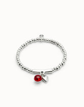 Beaded Bracelet With Red Murano Glass