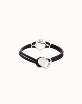 Leather Bracelet With A Pink Faceted Crystal