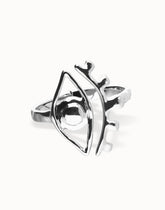 Metal Allot Rigid Bracelet Plated In Sterling Silver With An Eye Detail
