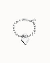 Sterling Silver Plated Ball Bracelet With Heart Detail