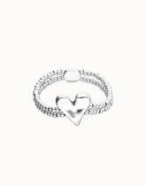 Metal Alloy Bracelet Plated In Sterling Silver With Heart Detail