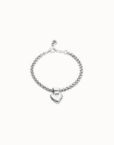 Bracelet With Heart Detail Plated In Sterling Silver