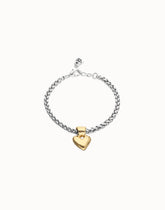 Bracelet Plated In Sterling Silver With Heart Detail In Gold 18K