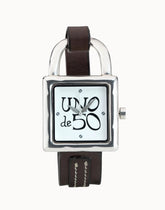Sterling Silver-Plated Leather And Metal Watch For Women