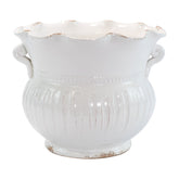 Rustic Garden White Large Scallop Planter
