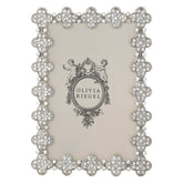 Pavé Clover Frame 4x6" - Silver