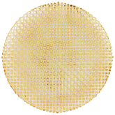Rufolo Glass Gold Basketweave Large Round Platter